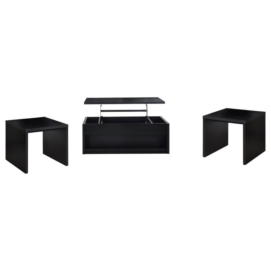 Knapp 3-piece Lift Top Coffee Table Set Black view 2