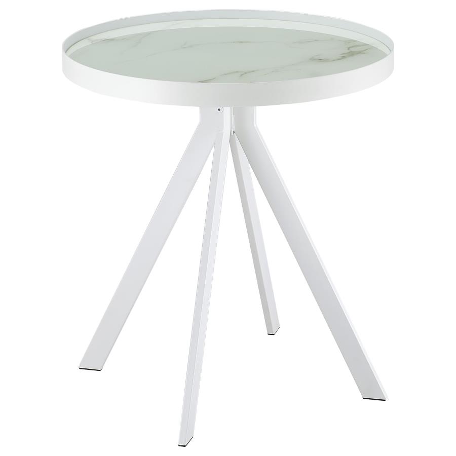 Briggs 3-piece Round Coffee and End Table Set White view 3