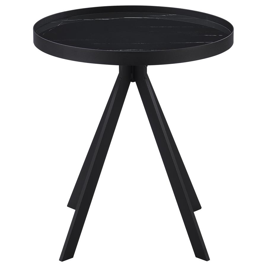 Briggs 2-piece Round Coffee and End Table Set Black view 3
