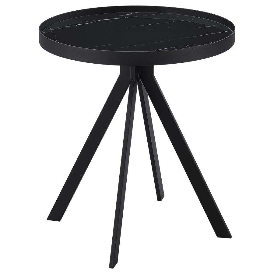 Briggs 2-piece Round Coffee and End Table Set Black view 4