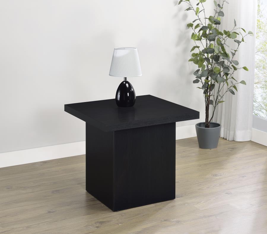Max Square Engineered Laminate End Side Table Black view 2