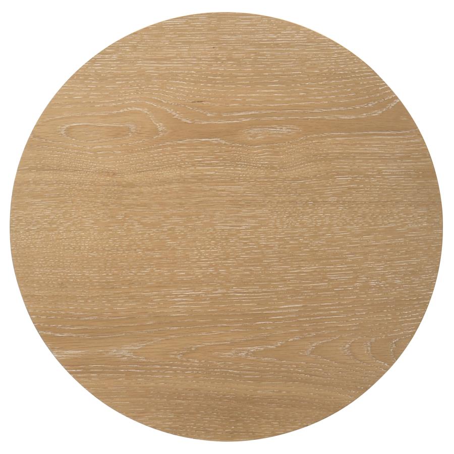 Ottowa Round Wood Side End Table with Shelf Light Oak view 6