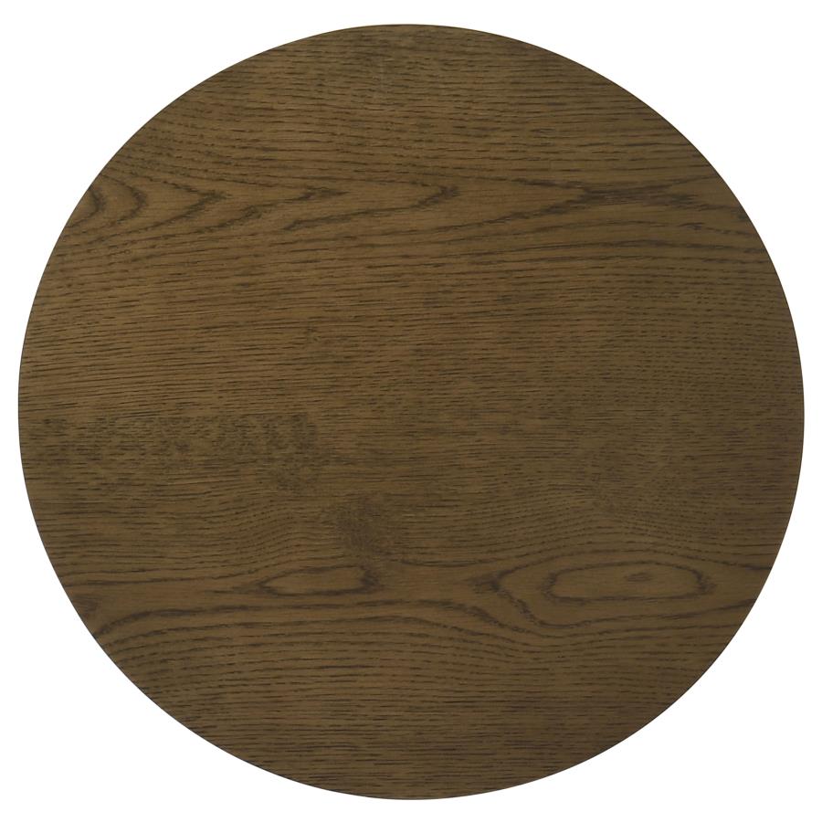 Ottowa 22-Inch Round Wood Side End Table with Shelf Brown view 6