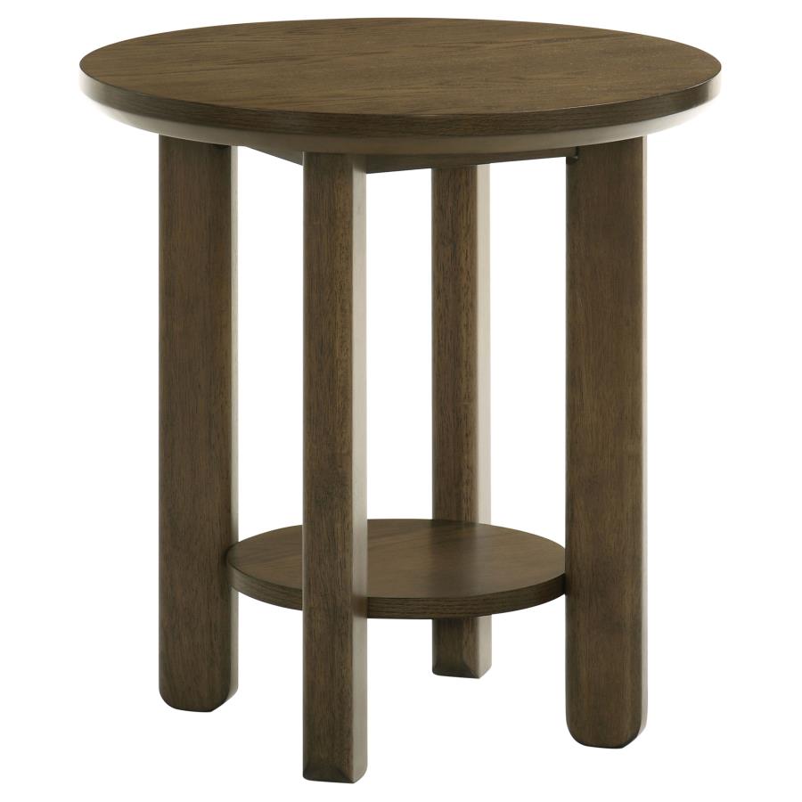 Ottowa 2-piece Round Wood Coffee Table Set Brown view 3