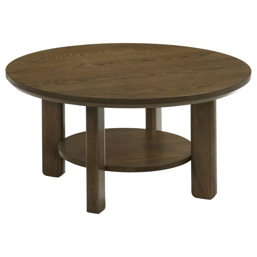 Ottowa 3-piece Round Wood Coffee Table Set Brown view 6