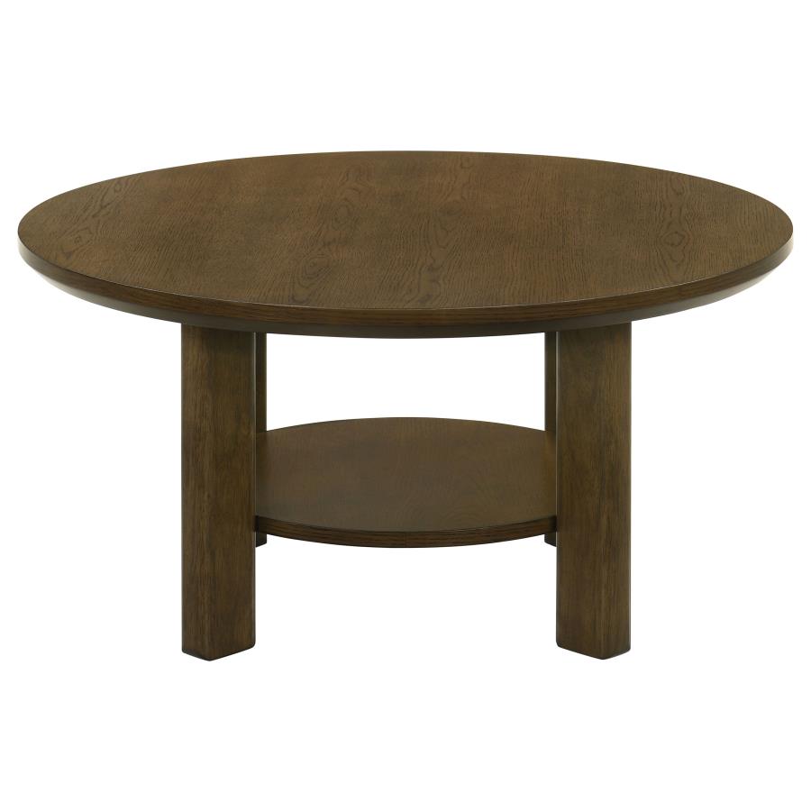 Ottowa 35-inch Round Wood Cocktail Coffee Table Brown view 5