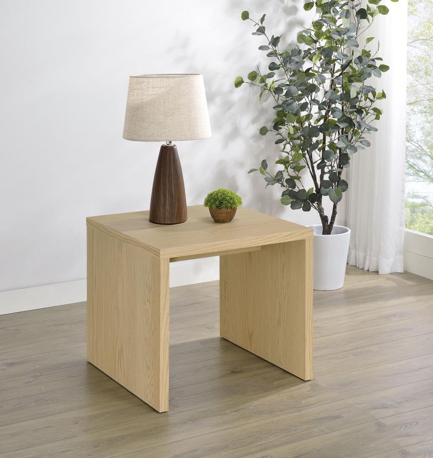 Canoga Engineered Wood Accent Side End Table Light Oak view 2