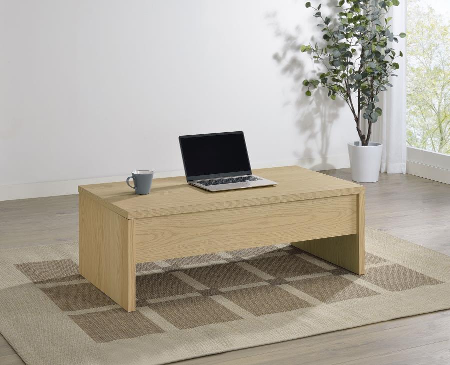Canoga Engineered Wood Lift Top Coffee Table Light Oak view 3