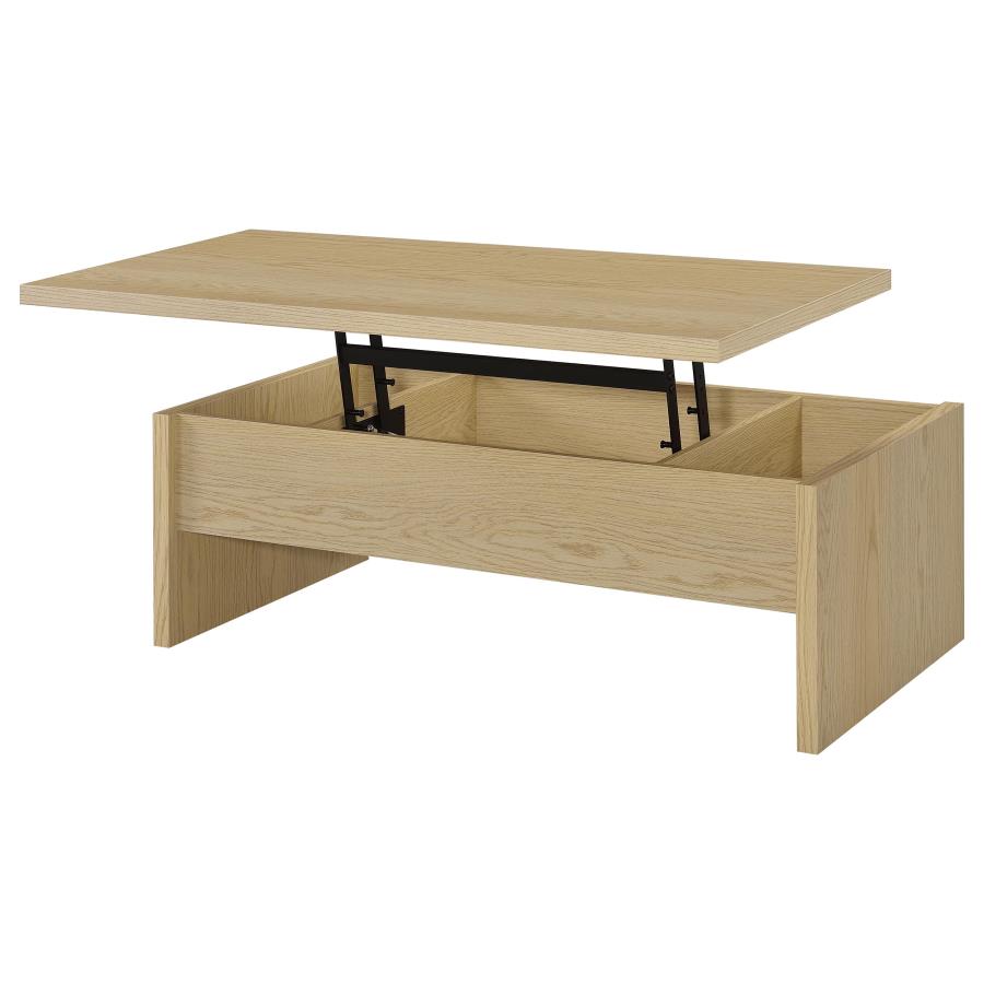 Canoga Engineered Wood Lift Top Coffee Table Light Oak view 7