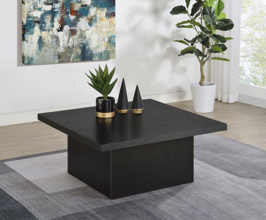 Devar Square Engineered Wood Cocktail Coffee Table Black view 2
