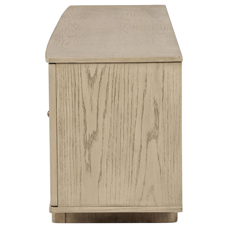 Kailani 79-inch 4-door Cane TV Stand Media Console Beige Oak view 6