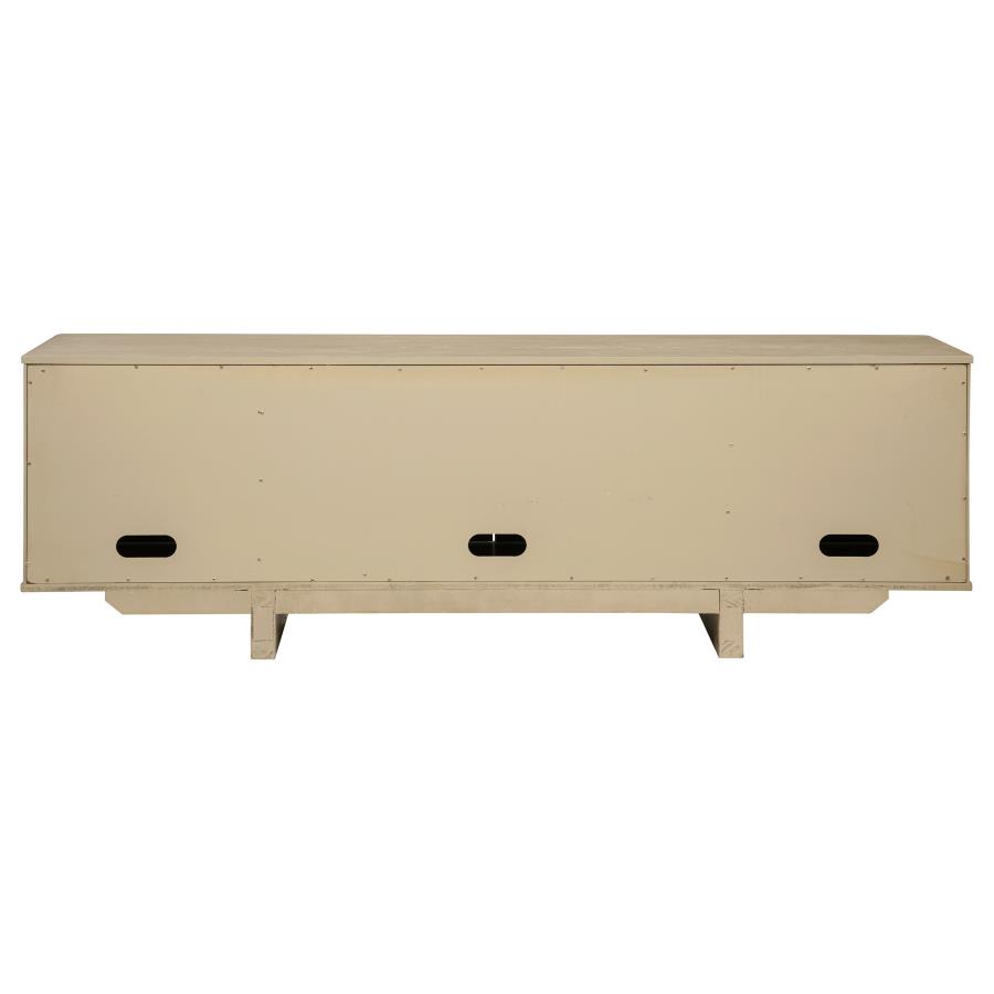 Kailani 79-inch 4-door Cane TV Stand Media Console Beige Oak view 7