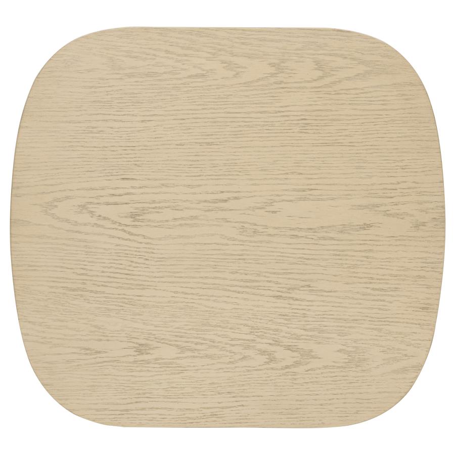 Kailani Coastal Square End Side Table with Shelf Beige Oak view 6