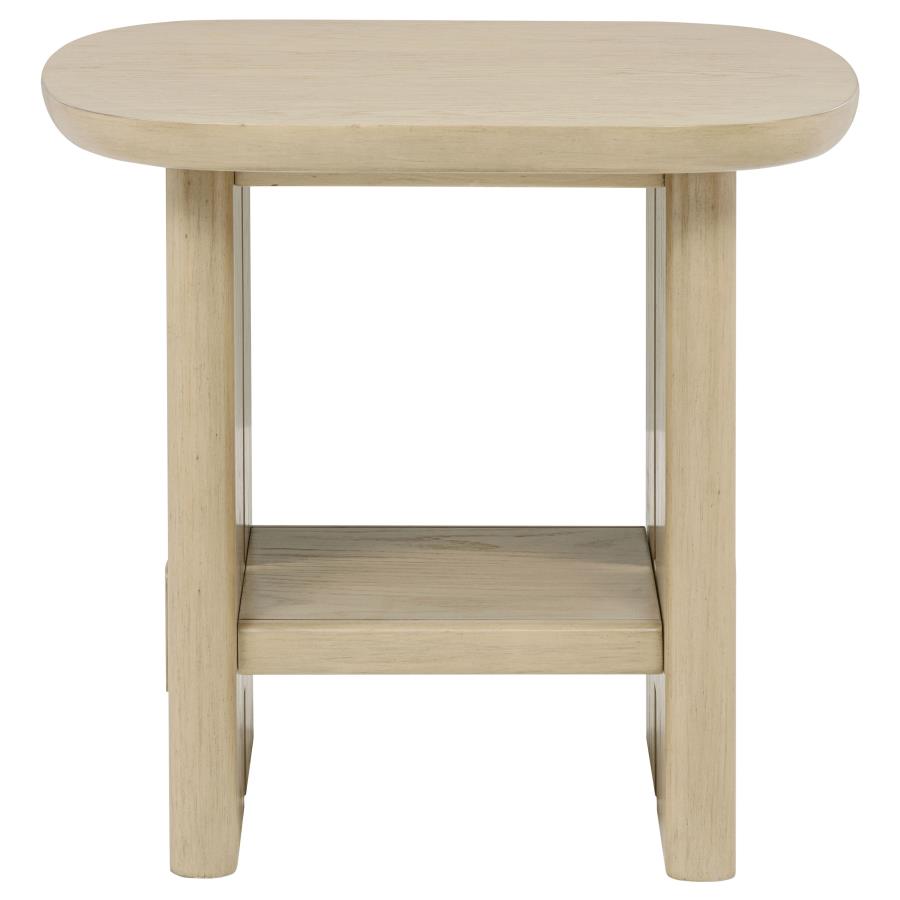 Kailani 2-piece Coastal Coffee and End Table Set Beige Oak view 4