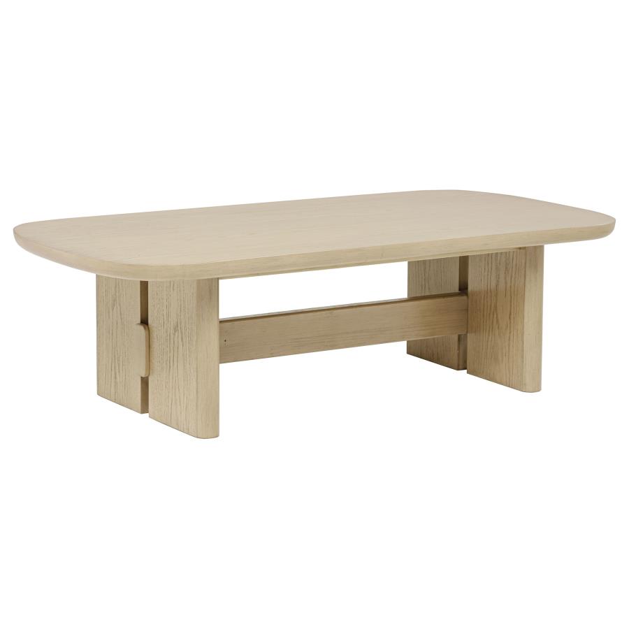 Kailani 2-piece Coastal Coffee and End Table Set Beige Oak view 7