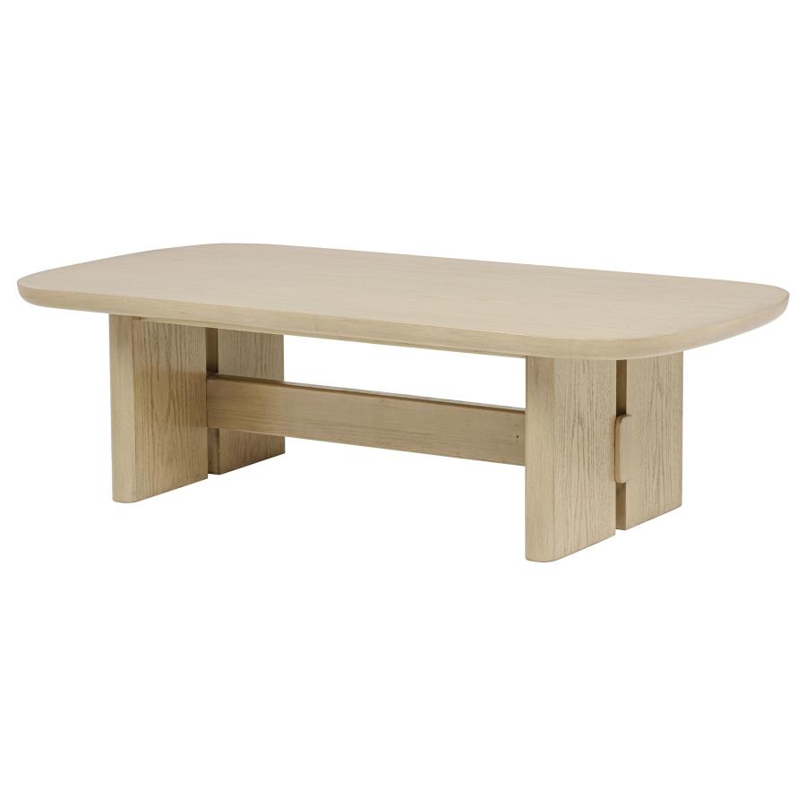Kailani Coastal Rectangular Cocktail Coffee Table Beige Oak view 4