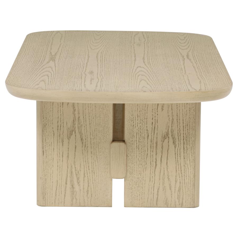 Kailani Coastal Rectangular Cocktail Coffee Table Beige Oak view 5