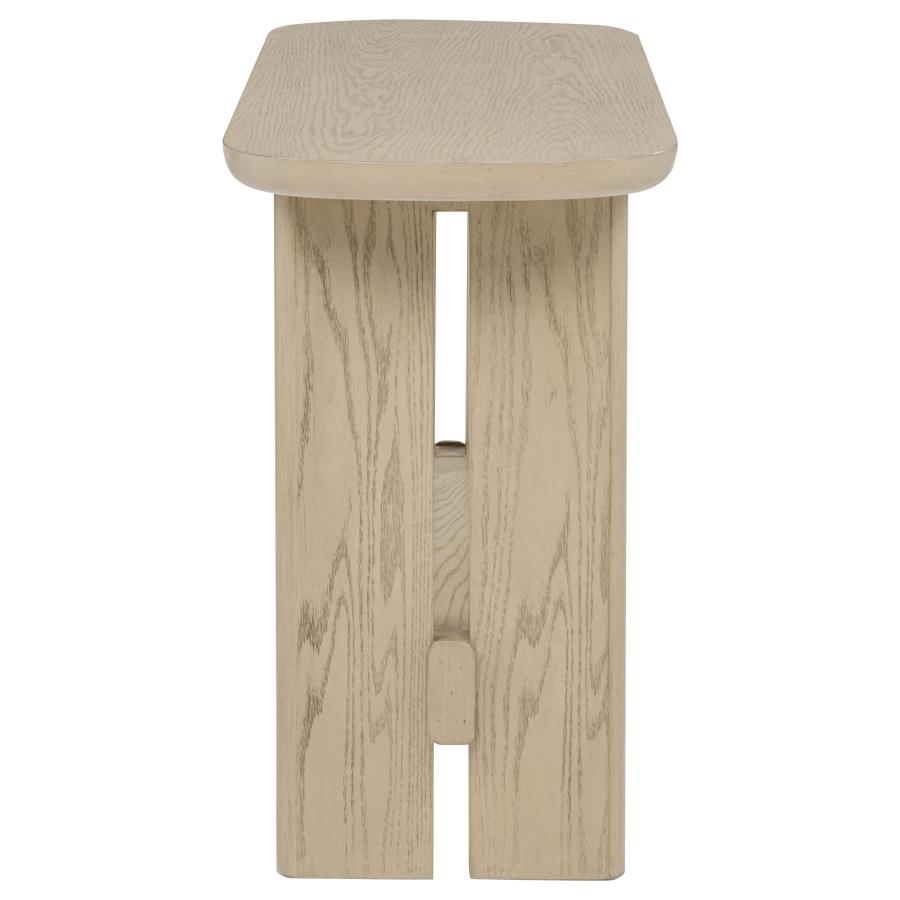 Kailani Coastal Sofa Console Table with Shelf Beige Oak view 5