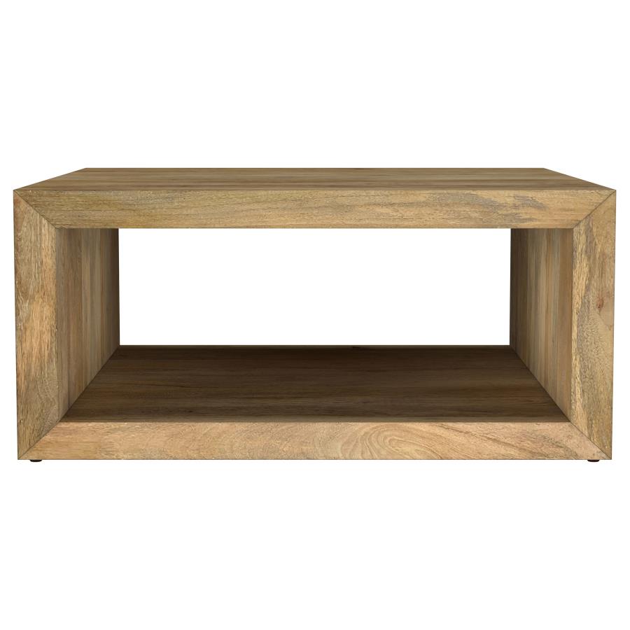 Benton Square Solid Mango Wood Coffee Table Natural view 3