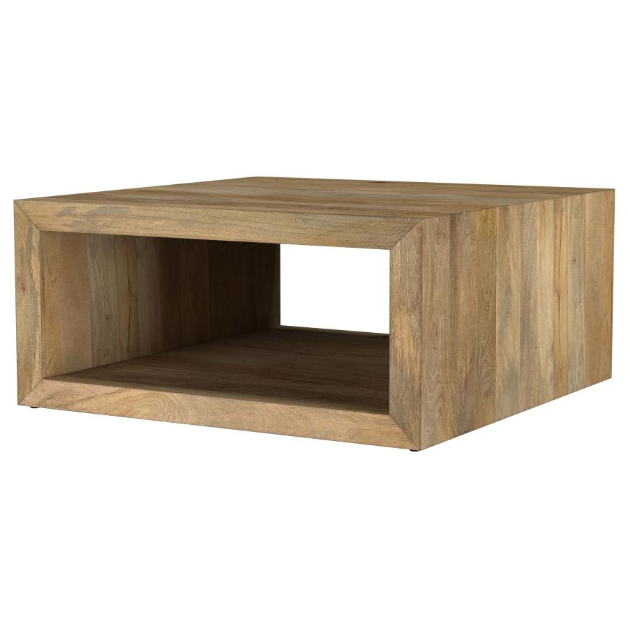 Benton Square Solid Mango Wood Coffee Table Natural view 4