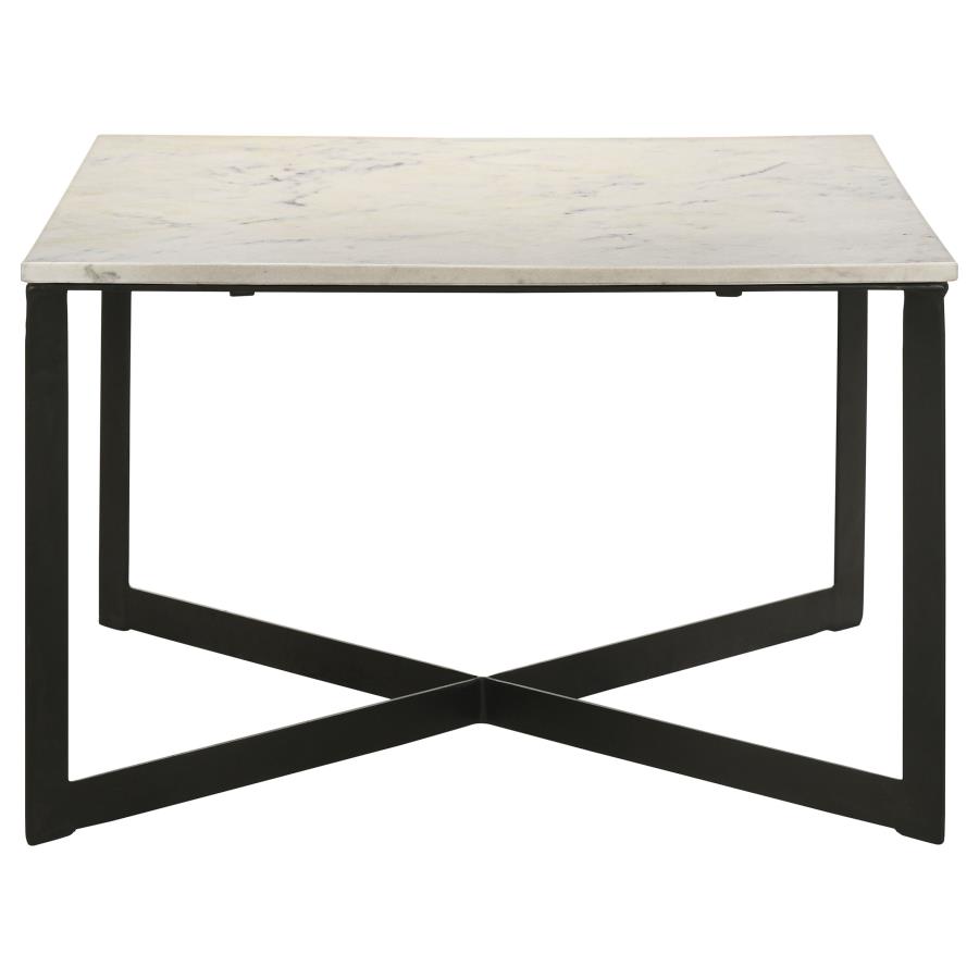 Tobin Square Marble Top Coffee Table White and Black view 3