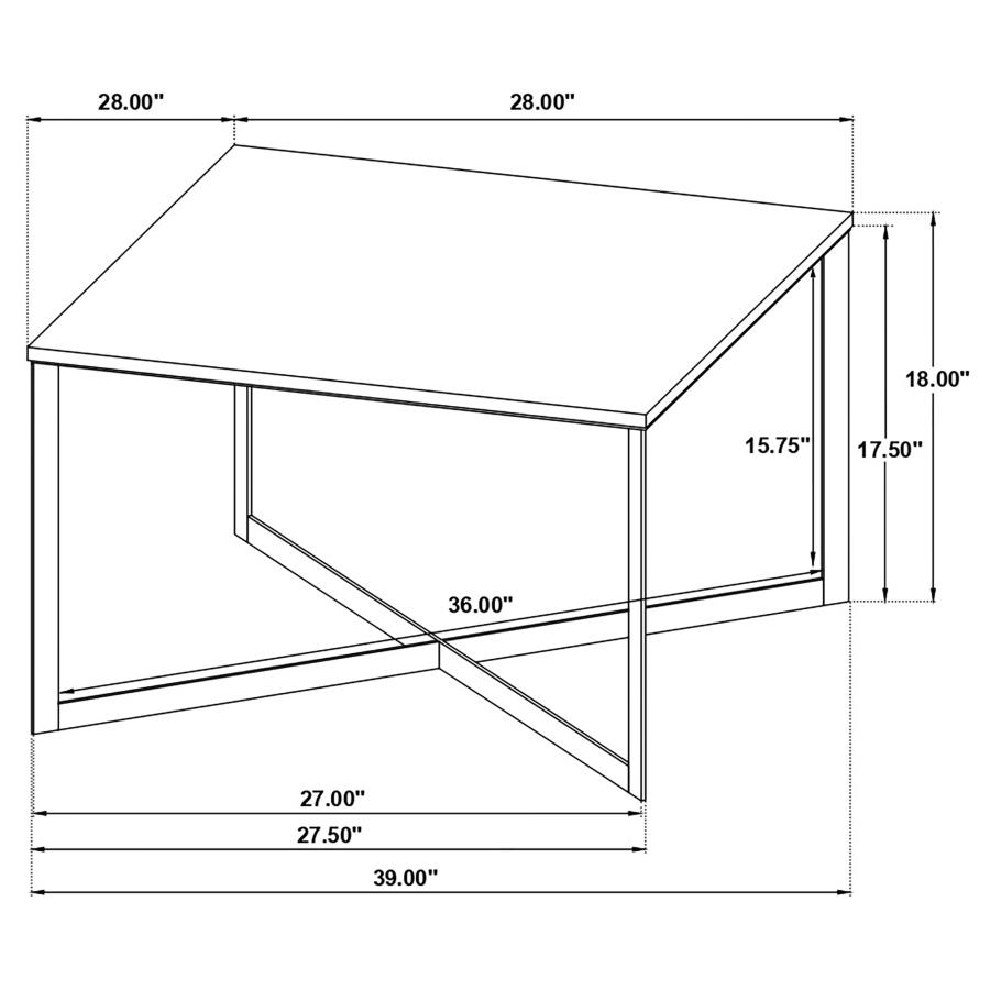 Tobin Square Marble Top Coffee Table White and Black view 7