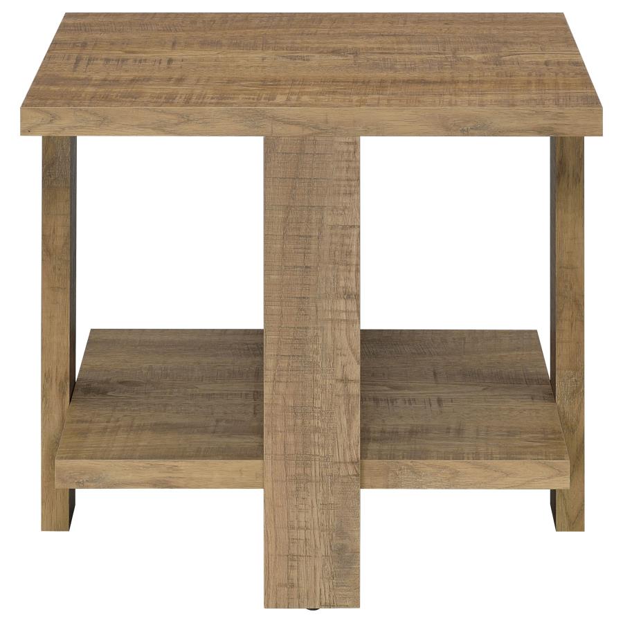 Dawn Square Engineered Wood End Table Mango Brown view 3