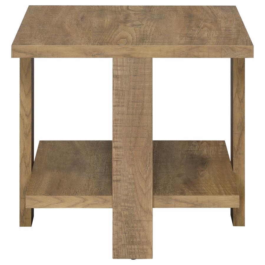 Dawn Square Engineered Wood End Table Mango Brown view 4