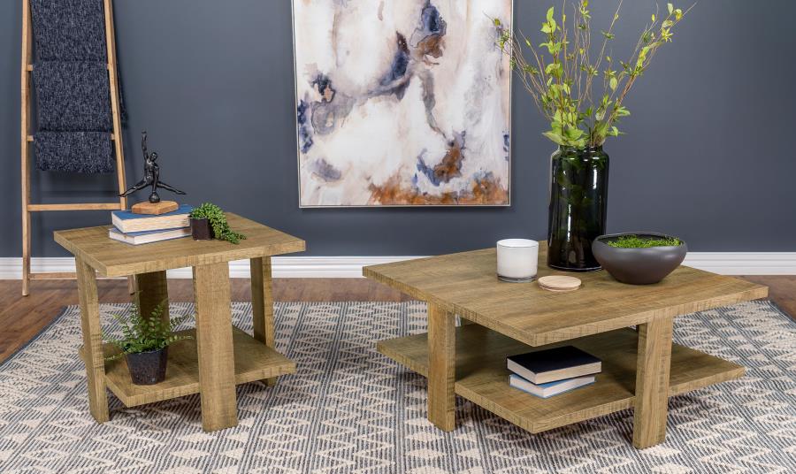 Dawn Square Engineered Wood End Table Mango Brown view 7