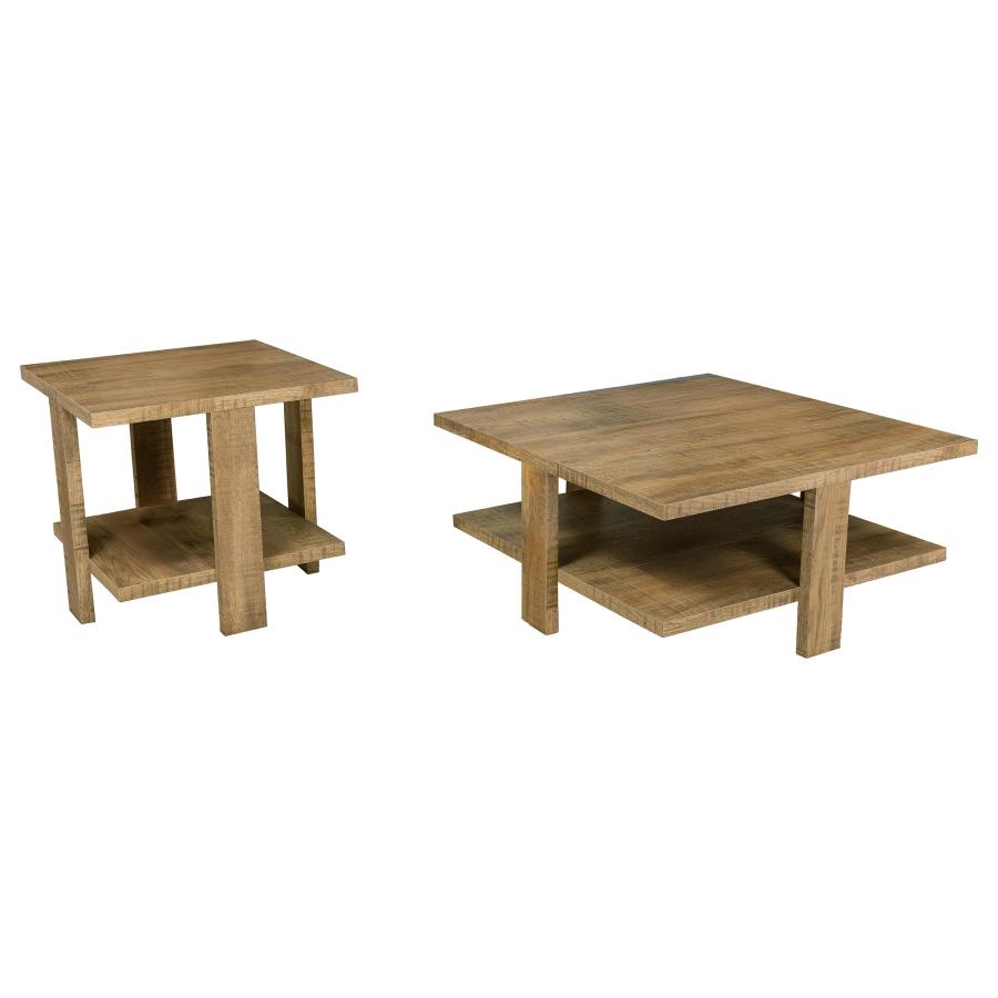 Dawn 2-piece Round Coffee and End Table Set Mango Brown view 2