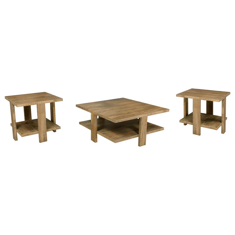 Dawn 3-piece Round Coffee and End Table Set Mango Brown view 2