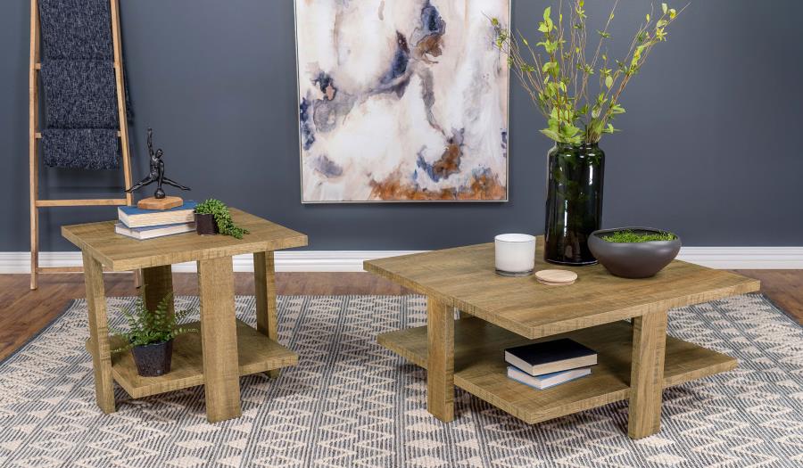 Dawn Square Engineered Wood Coffee Table Mango Brown view 7