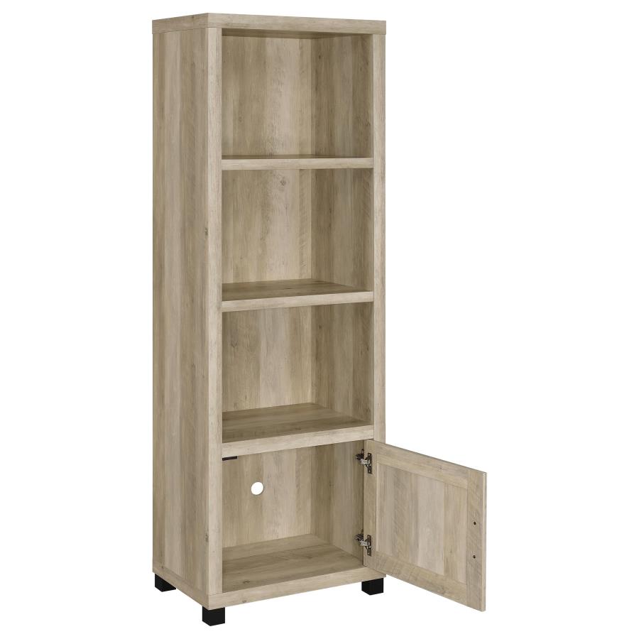 Sachin 3-shelf Engineered Wood Media Tower Distressed Pine view 3