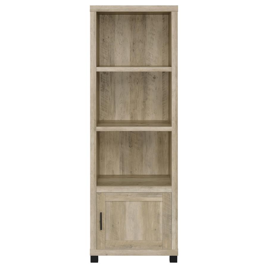 Sachin 3-shelf Engineered Wood Media Tower Distressed Pine view 4