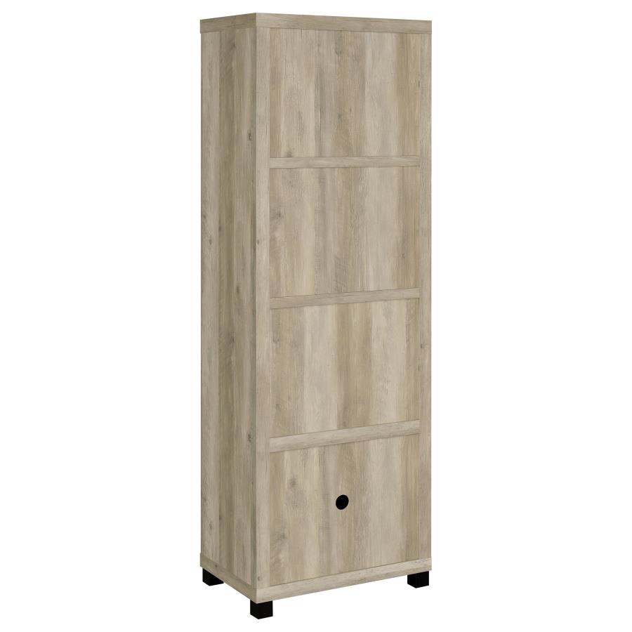 Sachin 3-shelf Engineered Wood Media Tower Distressed Pine view 6