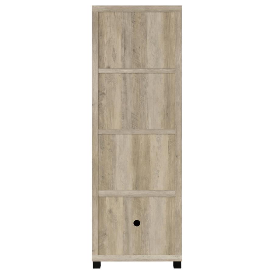 Sachin 3-shelf Engineered Wood Media Tower Distressed Pine view 7