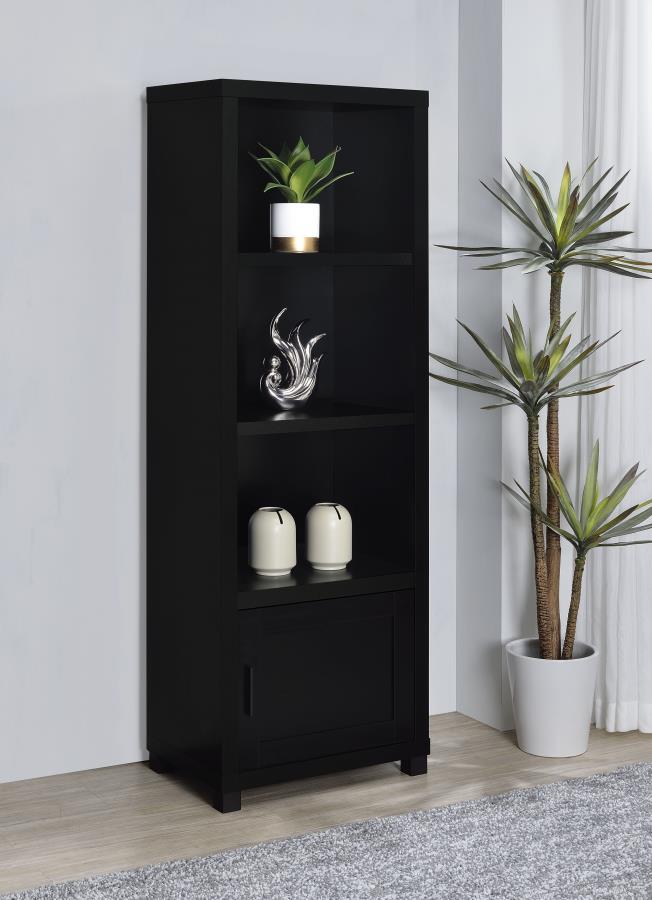 Jupiter 3-shelf Engineered Wood Media Tower Black view 2