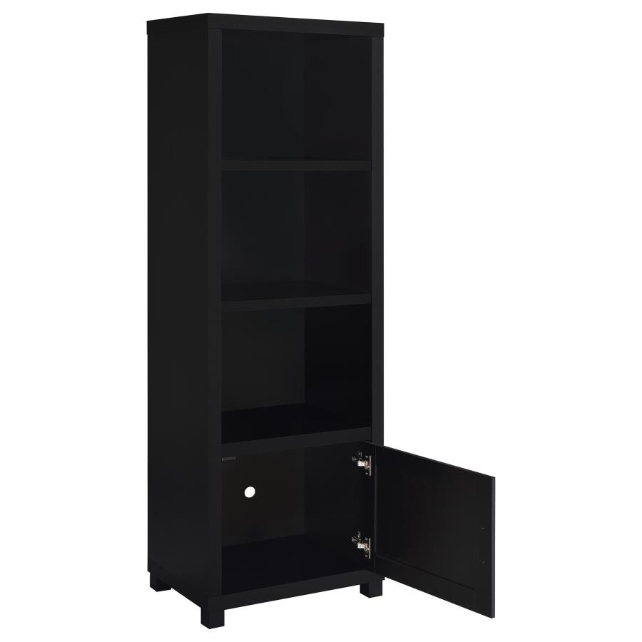 Jupiter 3-shelf Engineered Wood Media Tower Black view 3