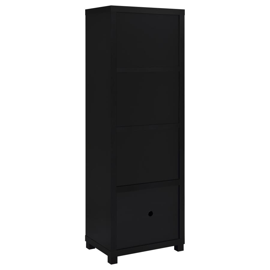 Jupiter 3-shelf Engineered Wood Media Tower Black view 6