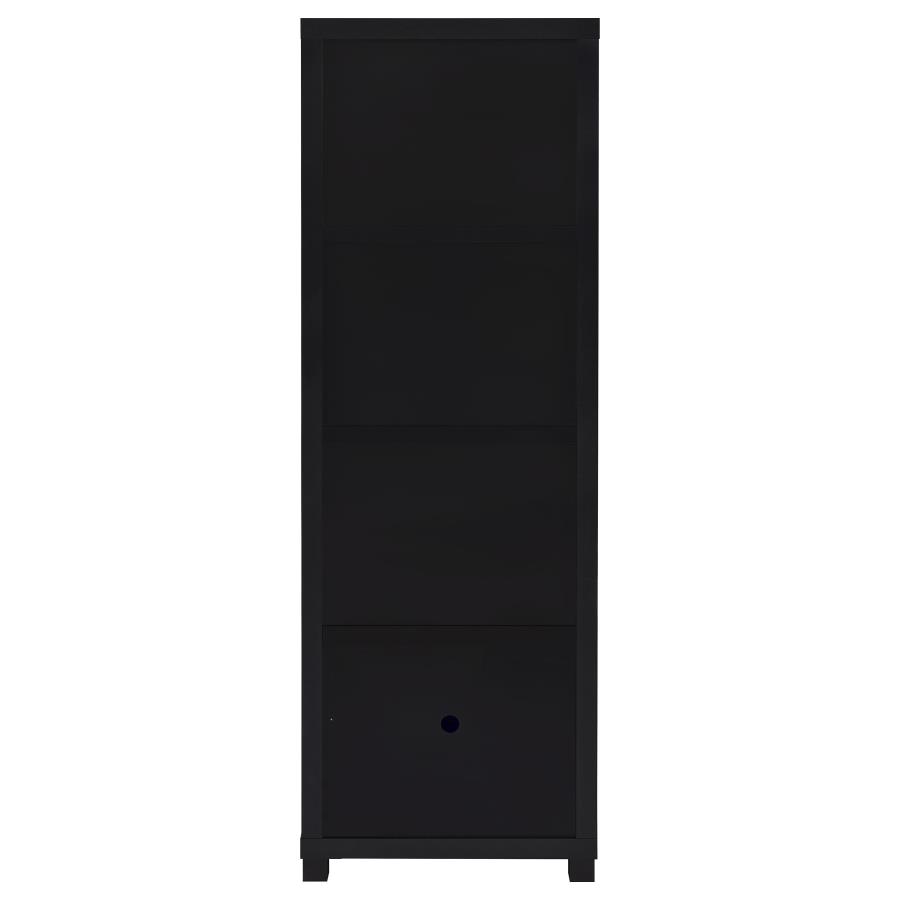 Jupiter 3-shelf Engineered Wood Media Tower Black view 7