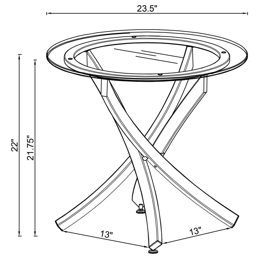 Brooke Round Glass Top Side End Table Metal Base Brass view 5