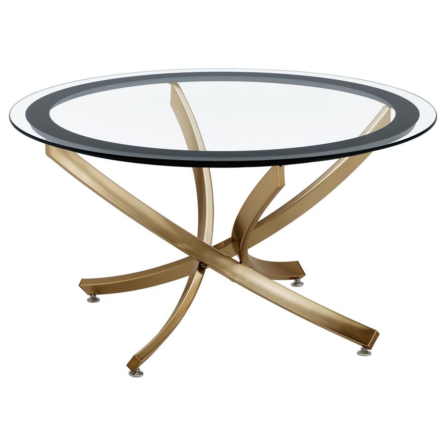 Brooke 2-piece Round Coffee and End Table Set Rose Brass view 4