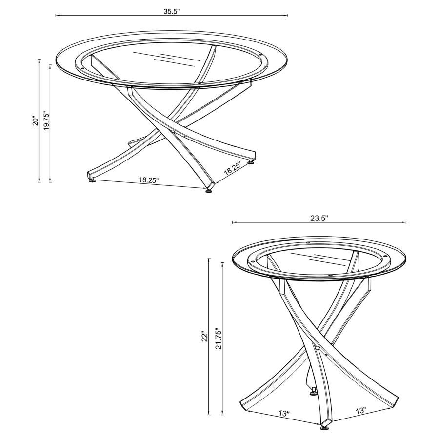 Brooke 3-piece Round Coffee and End Table Set Rose Brass view 5