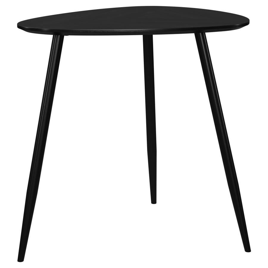 Odessa Triangular Solid Wood End Table Black view 4