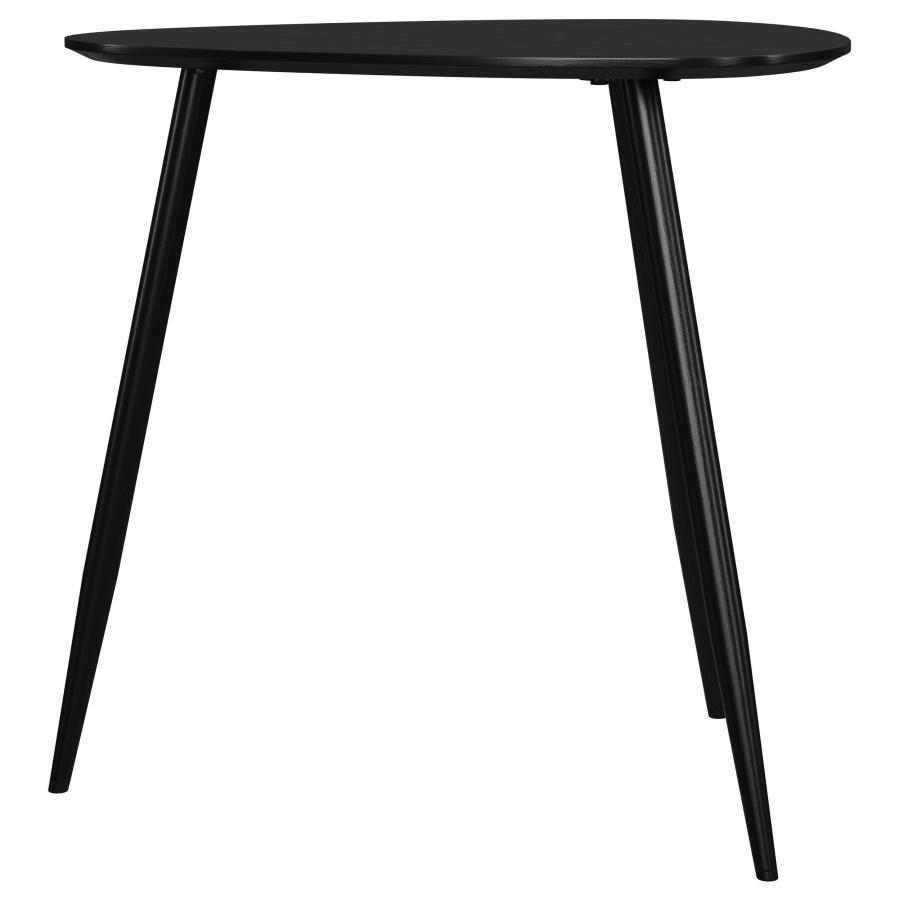 Odessa Triangular Solid Wood End Table Black view 5