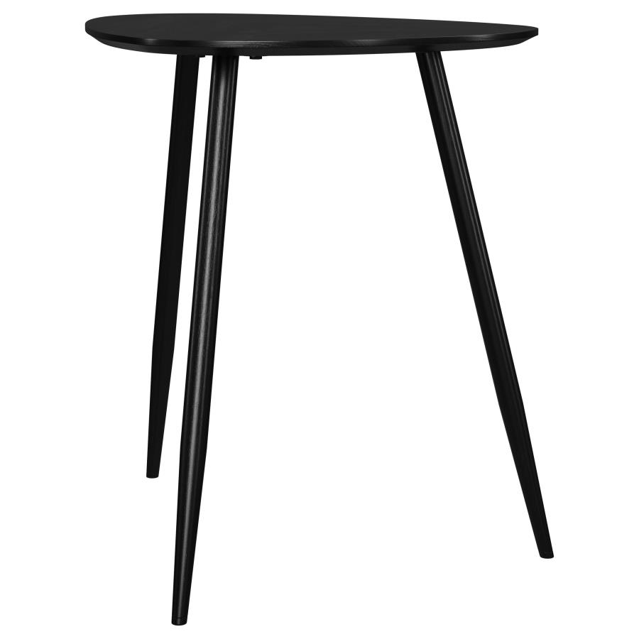 Odessa Triangular Solid Wood End Table Black view 6