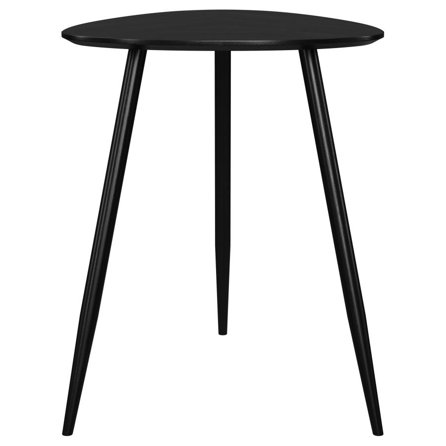 Odessa Triangular Solid Wood End Table Black view 7