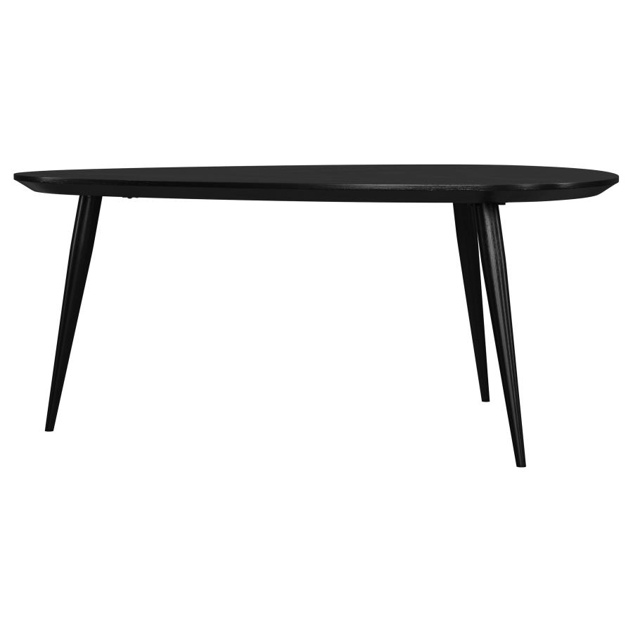Odessa Triangular Solid Wood Coffee Table Black view 5