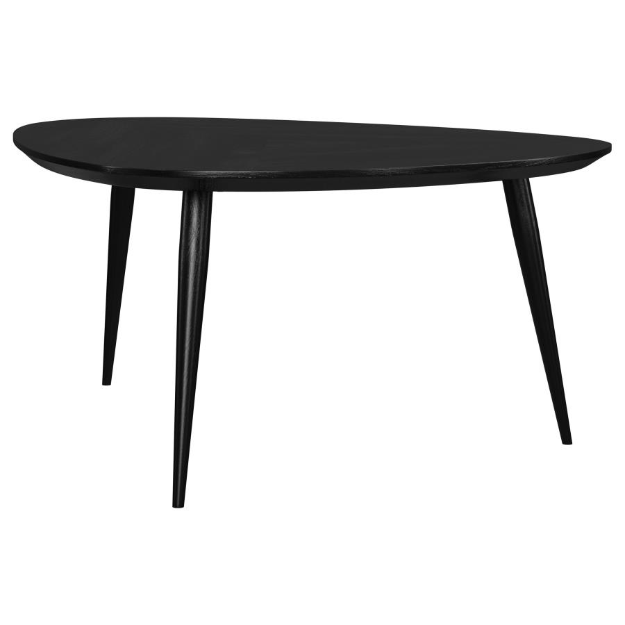 Odessa Triangular Solid Wood Coffee Table Black view 6