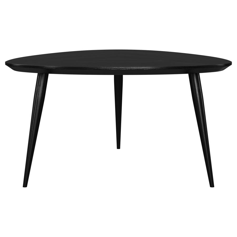 Odessa Triangular Solid Wood Coffee Table Black view 7